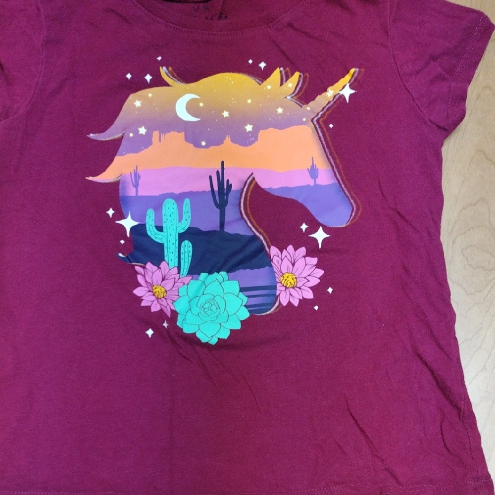 The Children's Place Maroon Unicorn Tee